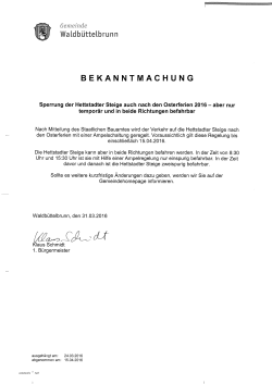 Bekanntmachung