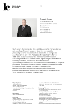 François Carrard Nach seinem Doktorat an der Universität