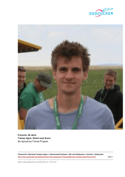 Francois, 26 Jahre Trainee Agrar, Saint-Louis Sucre My