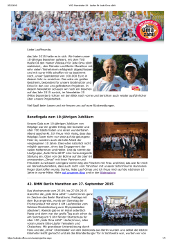 Benefizgala zum 10jährigen Jubiläum 42. BMW Berlin Marathon am