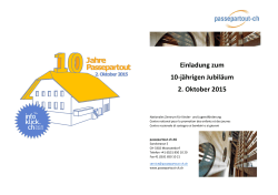 Einladung zum 10-jährigen Jubiläum 2. Oktober - passepartout-ch