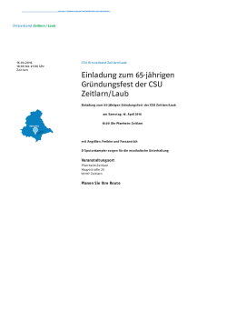 Einladung zum 65-jährigen Gründungsfest der CSU Zeitlarn/Laub