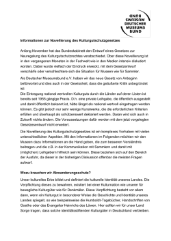 Informationen des Deutschen Museumsbundes zur Novellierung