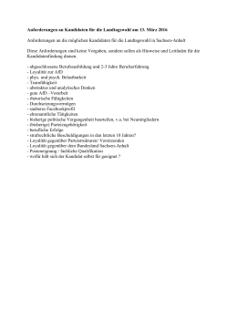 Anforderungen an Kandidaten für die Landtagswahl am - AfD-LSA