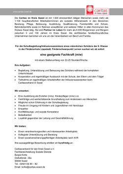 eine geeignete Fachkraft (m/w)