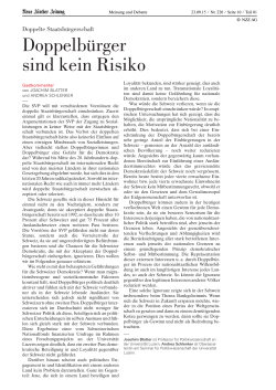 Doppelb&uuml;rger sind kein Risiko