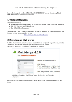 1 Voraussetzungen 2 Erweiterung Mail Merge
