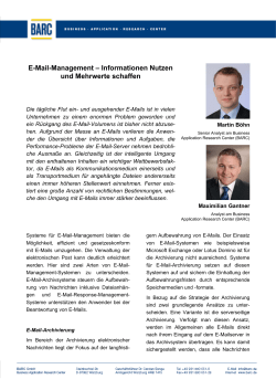 E-Mail-Management &ndash; Informationen Nutzen und