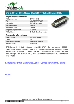 Datenblatt EFB-Elektronik D-Sub Stecker 37pol.EDSF37 Schneid