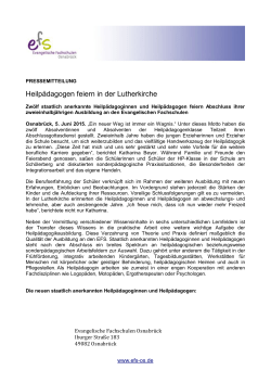 Heilpädagogen - Evangelische Fachschulen Osnabrück