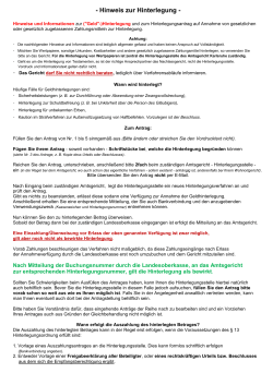 Merkblatt Hinterlegungsstelle - Amtsgericht Baden