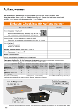 Einkaufs-Checkliste f&uuml;r Auffangwannen Auffangwannen