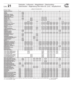 Fahrplantabelle (Montag - Freitag)