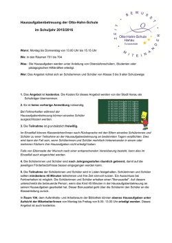 Hausaufgabenbetreuung der Otto-Hahn