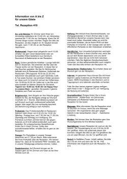 Information von A bis Z f&uuml;r unsere G&auml;ste Tel