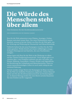 Die W&uuml;rde des Menschen steht &uuml;ber allem