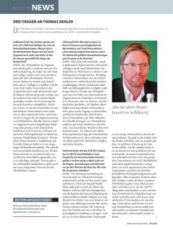 DREI FRAGEN AN THOMAS DEHLER &bdquo;Wie bei allem Neuen