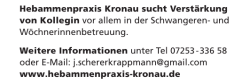 Hebammenpraxis Kronau sucht Verst&auml;rkung von Kollegin vor allem in