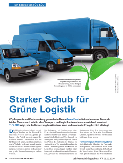 Starker Schub für Grüne Logistik