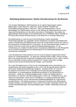 Stahldialog Niedersachsen: Starker Schulterschluss für die Branche