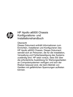 HP Apollo a6000 Chassis Konfigurations