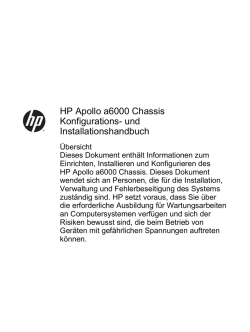 HP Apollo a6000 Chassis Konfigurations
