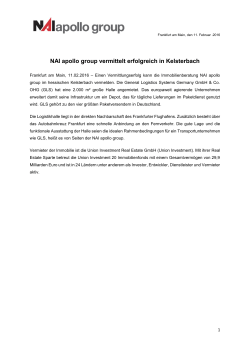 NAI apollo group vermittelt erfolgreich in Kelsterbach (Link zur
