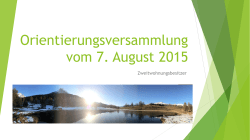 Orientierungsversammlung vom 7. August 2015