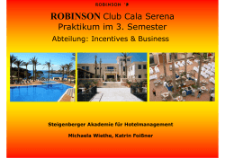 ROBINSON Club Cala Serena Praktikum im 3. Semester