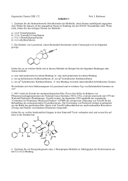 Organische Chemie CHE 172 Prof. J. Robinson Aufgaben 1 1