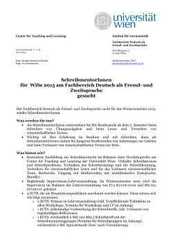 SchreibmentorInnen für WiSe 2015 am Fachbereich Deutsch als