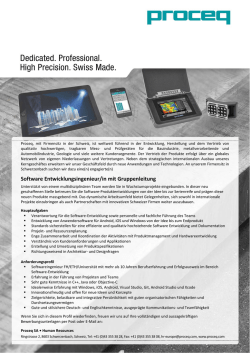 Software Entwicklungsingenieur/in mit Gruppenleitung