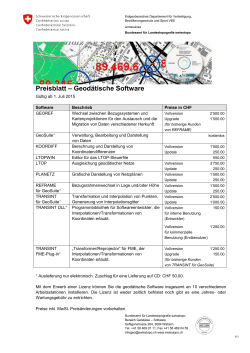 Preisblatt – Geodätische Software