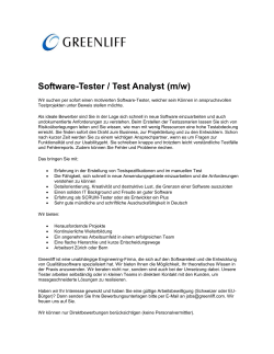 Software-Tester / Test Analyst (m/w)