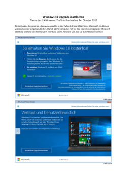 Windows 10 Upgrade installieren
