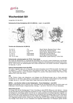 Wochenblatt 581 - Gymnasium Oberaargau