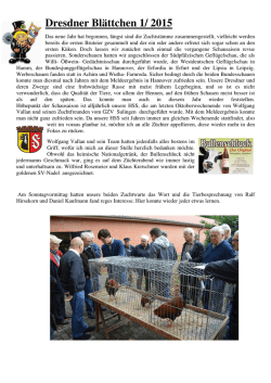 Dresdner Bl&auml;ttchen 1/ 2015