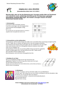 Aufgaben der 1. Serie 2015/2016