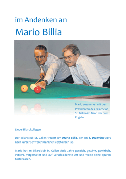 Mario Billia - Billard Carambole