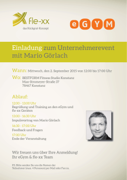 Einladung zum Unternehmerevent mit Mario Görlach - fle-xx