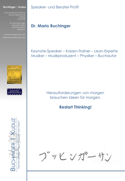 Dr. Mario Buchinger Restart Thinking!