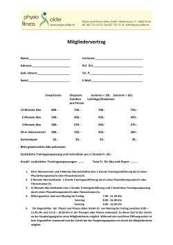 Mitgliedervertrag - Physio