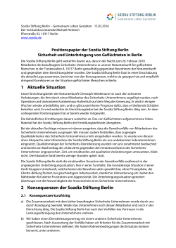 1 Aktuelle Situation 2 Konsequenzen der Sozdia Stiftung Berlin