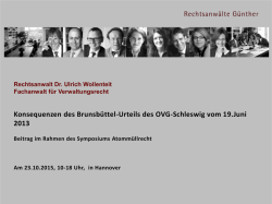 Dr. Ulrich Wollenteit - Konsequenzen aus dem Brunsb&uuml;ttel