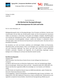 Die Wechsel der Raumgestaltungen und die Konsequenzen f&uuml;r