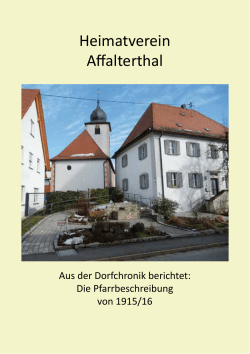 Pfarrbescheibung - Heimatverein Affalterthal