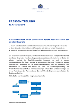 EZB veröffentlicht neuen statistischen Bericht über den Sektor der