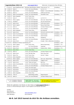 Jahresplan 2015-16 - Jugend