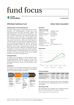 JPM Global Healthcare Fund Aktien Sektor Gesundheit