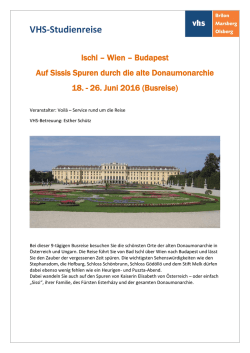 Reiseprospekt Ischl - wien - Budapest - VHS Brilon-Marsberg